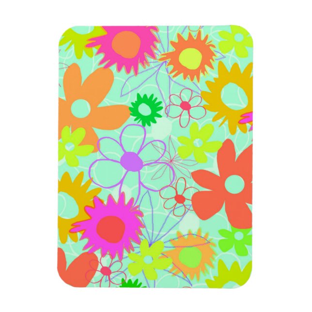 Mixed Flowers Magnet (Vertical)
