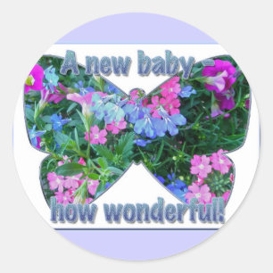 Mixed Flowers New Baby Congratulations Sticker