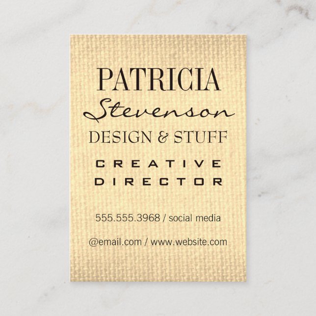 Mixed Fonts / Sepia Texture Business Card (Front)