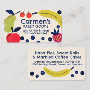 Mixed fruit baking bakery baked goods confections  business card