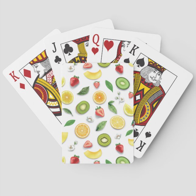 Mixed Fruits 4 Playing Cards (Back)
