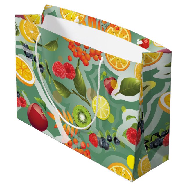 Mixed Fruits 7 Large Gift Bag (Back Angled)