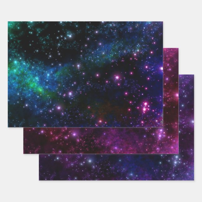 Mixed Galaxy Wrapping Paper Sheet (Set)