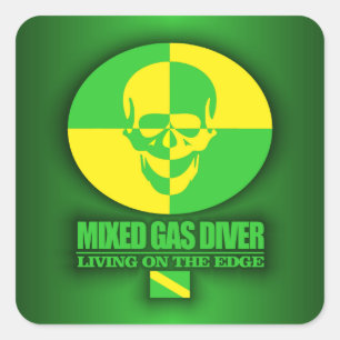 Mixed Gas Diver Square Sticker