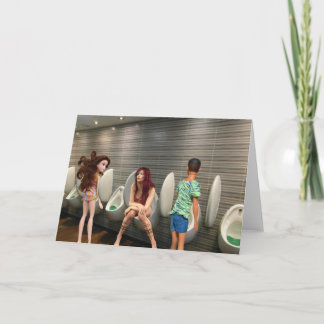 Mixed gender restroom. card