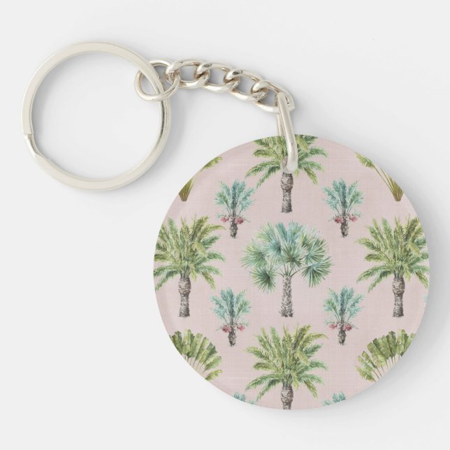 Mixed Green Palm Trees Key Ring (Front)