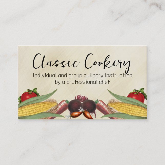 mixed green veggies food business card (Front)
