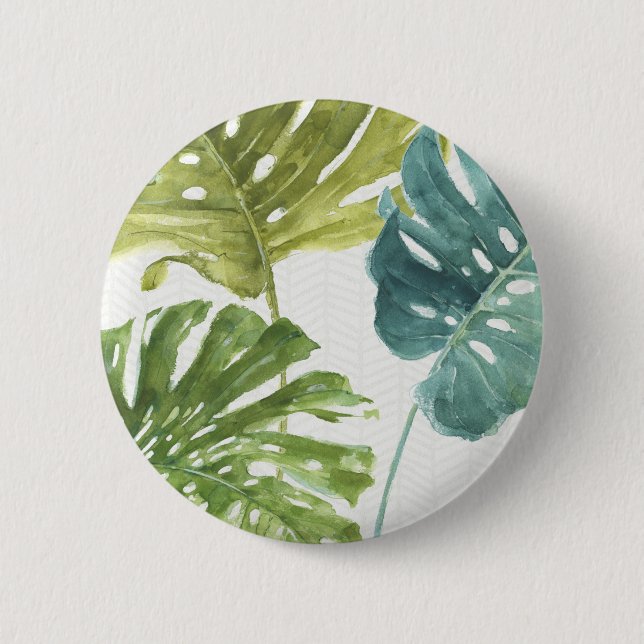 Mixed Greens | Tropical Palms 6 Cm Round Badge (Front)
