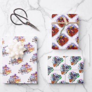 Mixed Halloween Wrapping Paper Sheets