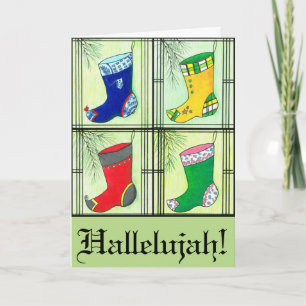 Mixed Hanbok Christmas Stockings Holiday Card