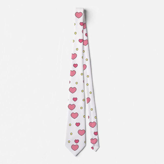 mixed hearts pattern valentine's day tie (Front)