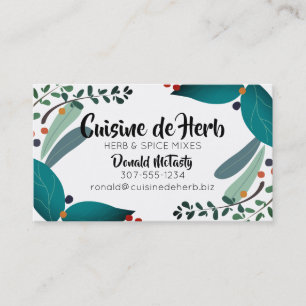 Mixed herbs spices chef catering business cards
