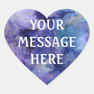Mixed ink background - Customise your own Heart Sticker