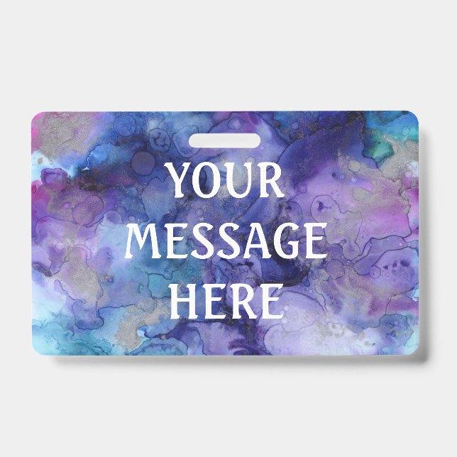 Mixed ink background - Customise your own   ID Badge (Front)