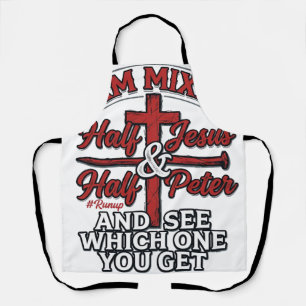 Mixed Jesus and Peter Vintage Christian Humour Apron