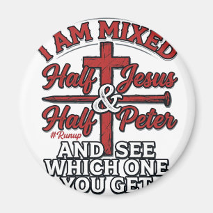 Mixed Jesus and Peter Vintage Christian Humour Magnet