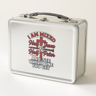 Mixed Jesus and Peter Vintage Christian Humour Metal Lunch Box