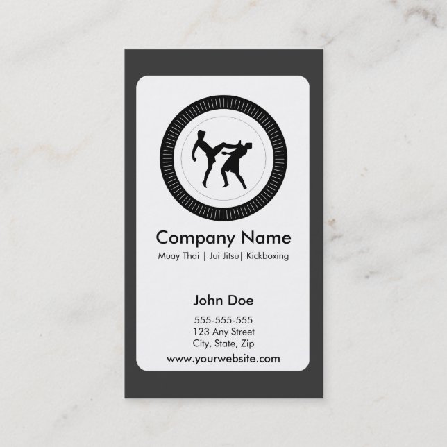Mixed Martial Art Business Card 10 Class Pass Card (Front)