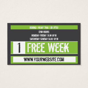 Mixed Martial Art Business Card Free Week Card