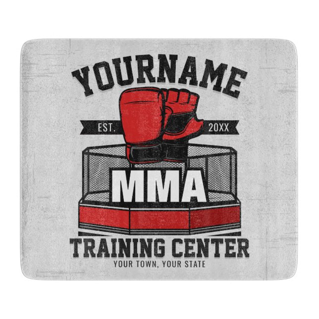 Mixed Martial Arts ADD NAME MMA Fight Training Cutting Board (Front)