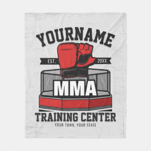 Mixed Martial Arts ADD NAME MMA Fight Training Fleece Blanket