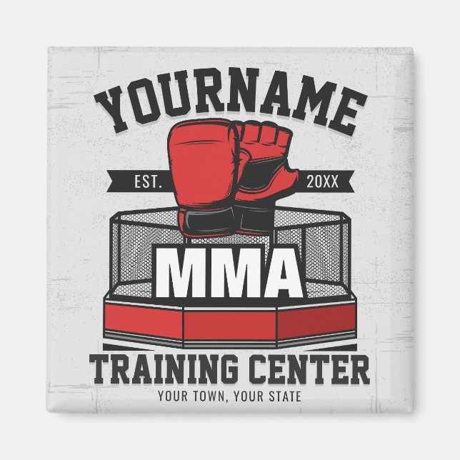 Mixed Martial Arts ADD NAME MMA Fight Training Magnet (Front)