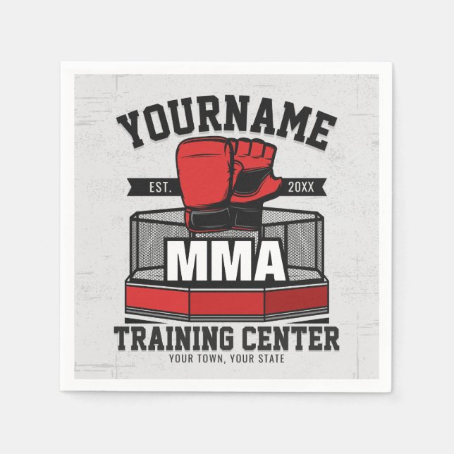 Mixed Martial Arts ADD NAME MMA Fight Training Napkin (Front)