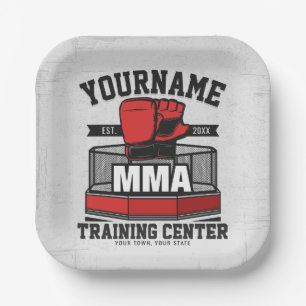 Mixed Martial Arts ADD NAME MMA Fight Training Paper Plate