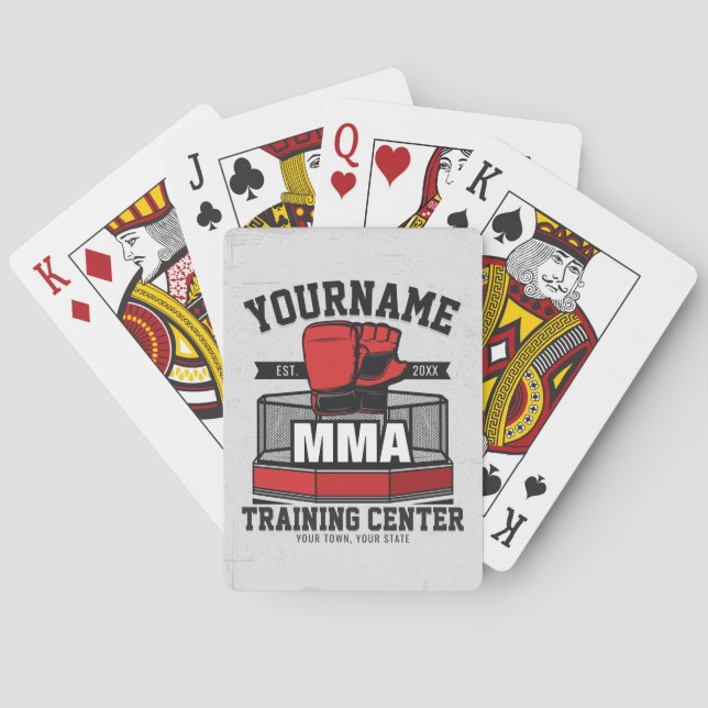 Mixed Martial Arts ADD NAME MMA Fight Training Playing Cards (Back)