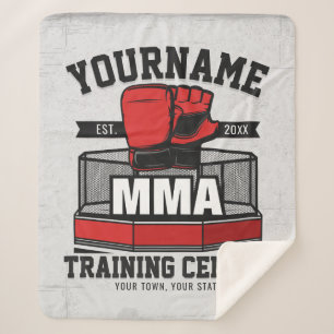 Mixed Martial Arts ADD NAME MMA Fight Training Sherpa Blanket