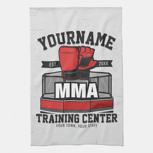 Mixed Martial Arts ADD NAME MMA Fight Training Tea Towel (Vertical)