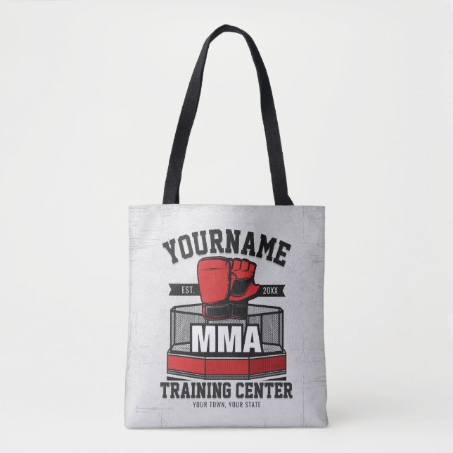 Mixed Martial Arts ADD NAME MMA Fight Training Tote Bag (Front)