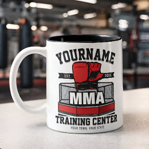 Mixed Martial Arts ADD NAME MMA Fight Training Two-Tone Coffee Mug