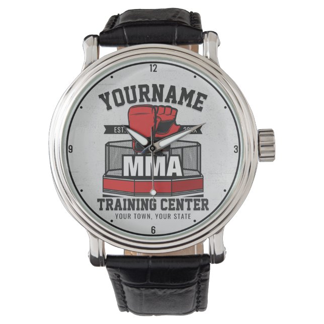 Mixed Martial Arts ADD NAME MMA Fight Training Watch (Front)