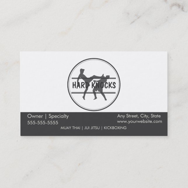 Mixed Martial Arts Business Card (Back)