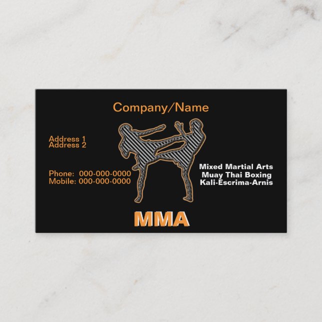Mixed Martial Arts Business Card (Front)