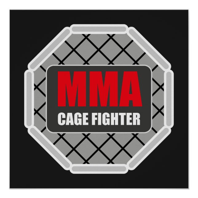 Mixed Martial Arts Cage Fighter MMA Poster (Front)