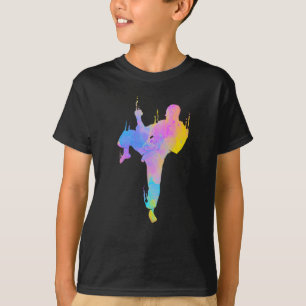 Mixed Martial Arts Colorful Silhouette for Girls T-Shirt