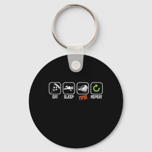 Mixed Martial Arts "Eat, Sleep, MMA, Repeat" Key Ring