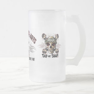 Mixed Martial Arts MMA Frosted Glass Beer Mug