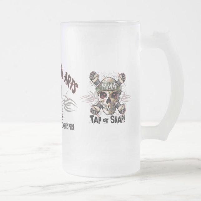 Mixed Martial Arts MMA Frosted Glass Beer Mug (Right)