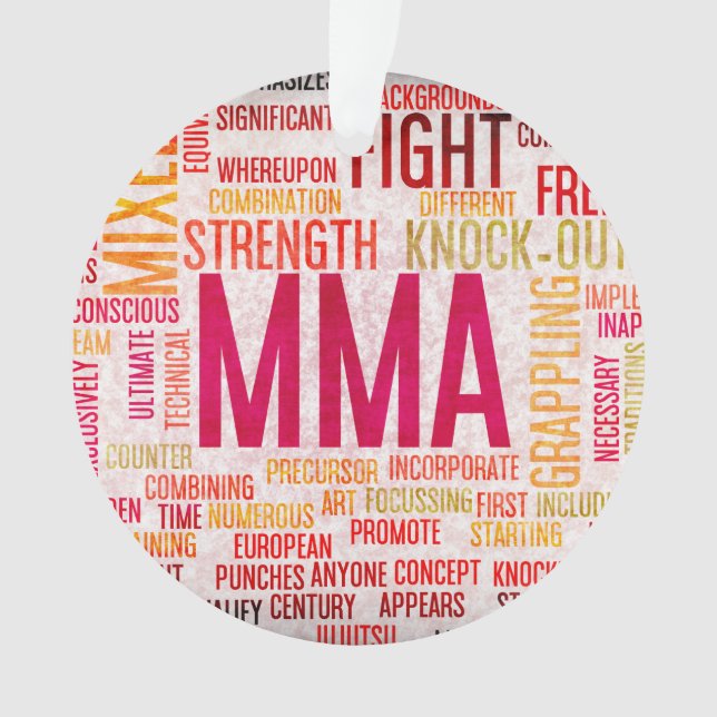 Mixed Martial Arts or MMA as a Grunge Concept Ornament (Front)