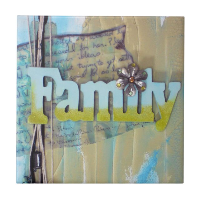 Mixed Media Art Family Tile (Front)