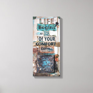Mixed Media Art with Life Quote Wrapped Canvas
