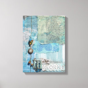 Mixed Media Art with Text Make Memories Canvas Print