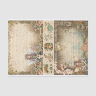 Mixed Media Artist Junk Journal Fairy Collage Tissue Paper