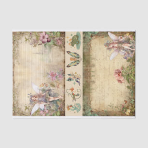 Mixed Media Artist Junk Journal Fairy Collage Tissue Paper