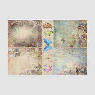 Mixed Media Artist Junk Journal Fairy Collage Tissue Paper