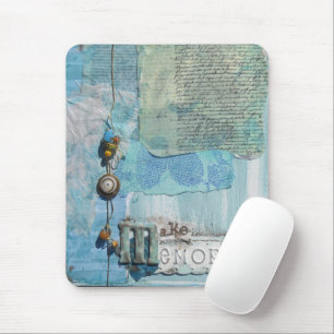 Mixed Media Blue Memories Art Mouse Mat