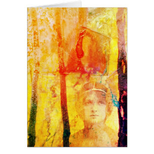 Mixed Media Collage, Blank Inside Greeting Card